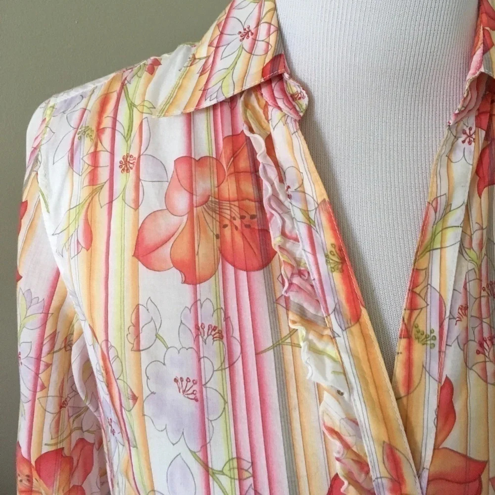 Talbots Ruffle Edged Blouse - Picture 3 of 7